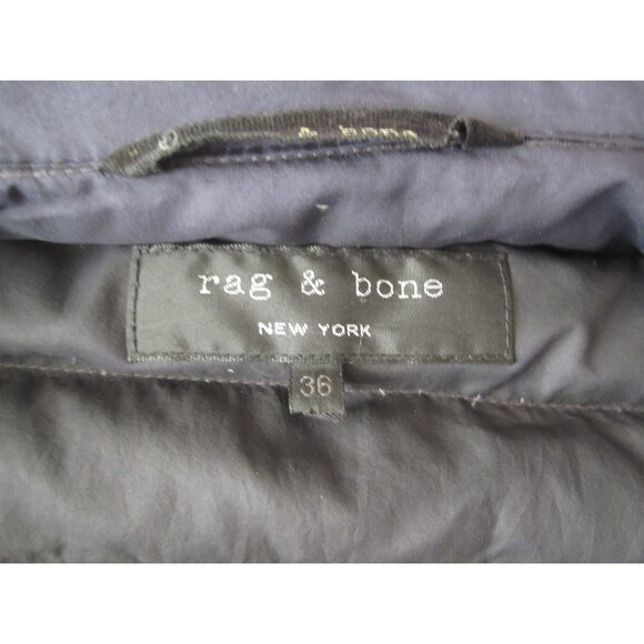 Women Rag & Bone Snap Button Puffer Duck Down Jacket Sz 36 (WS79) - Picture 2 of 12